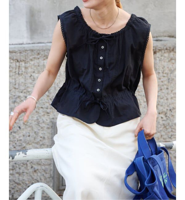 OUTDOOR PRODUCTS Usual Things「≪予約≫ピンタックレースノースリブラウス」|シャツ・ブラウス|