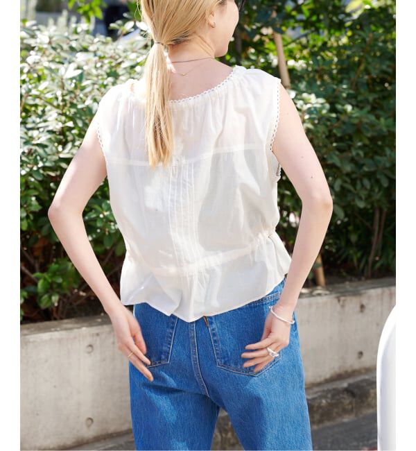 OUTDOOR PRODUCTS Usual Things「≪予約≫ピンタックレースノースリブラウス」|シャツ・ブラウス|