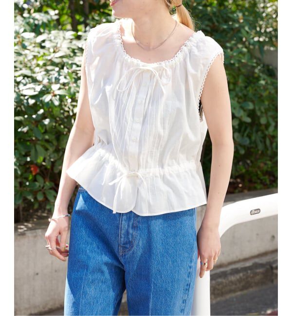 OUTDOOR PRODUCTS Usual Things「≪予約≫ピンタックレースノースリブラウス」|シャツ・ブラウス|