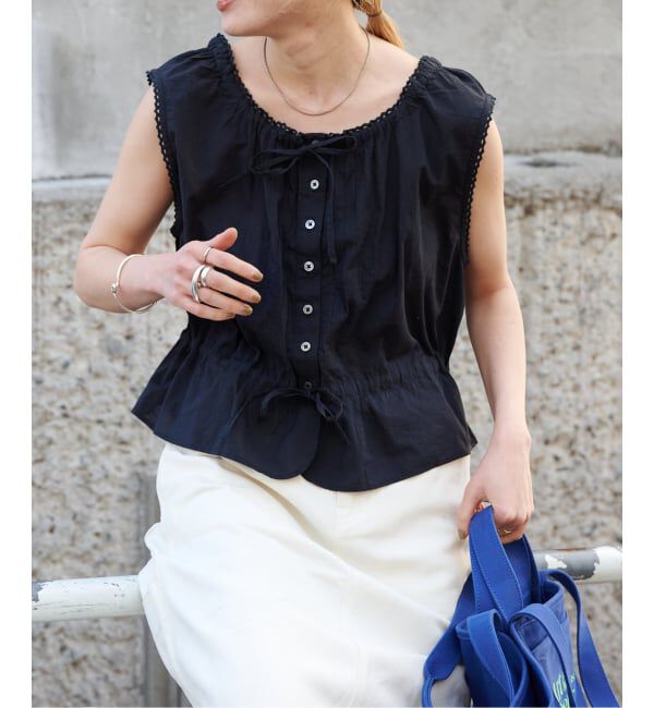 OUTDOOR PRODUCTS Usual Things「≪予約≫ピンタックレースノースリブラウス」|シャツ・ブラウス|