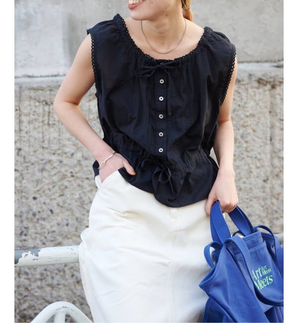 OUTDOOR PRODUCTS Usual Things「≪予約≫ピンタックレースノースリブラウス」|シャツ・ブラウス|