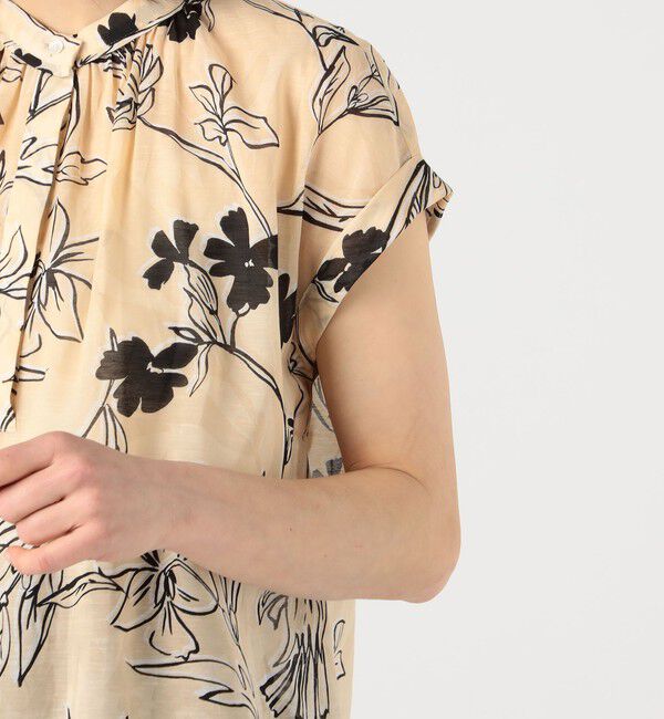 Ballsey「ワイルドフラワープリント バンドカラーブラウス」|シャツ・ブラウス|