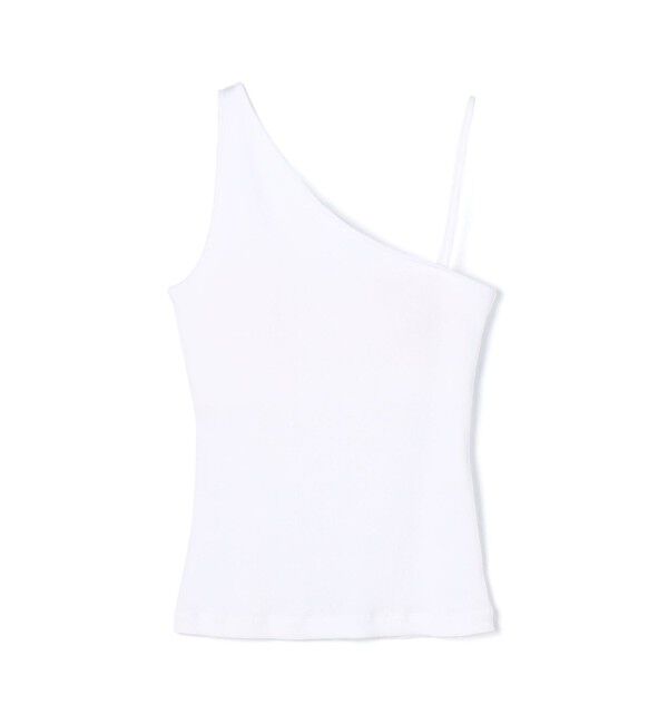 DES PRES「スモールライトリブ ワンショルダータンクトップ」|タンクトップ|11 ホワイト