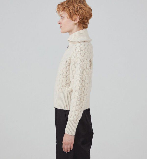 MACPHEE「ループジャカード ジップアップカーディガン」|カーディガン|