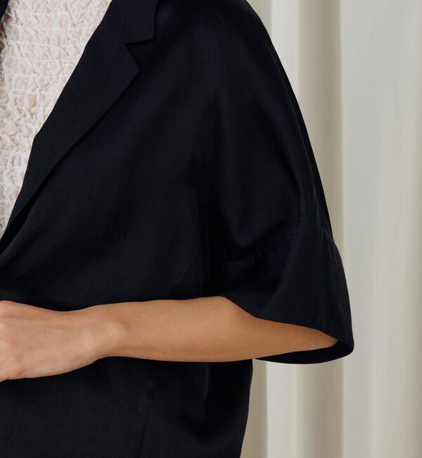 DES PRES「【WEB先行予約】ソフトサテン ハーフスリーブジャケット」|テーラードジャケット|