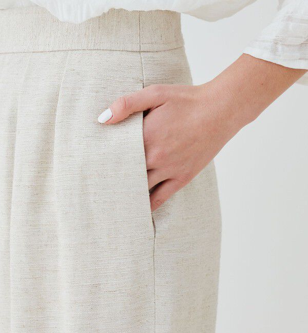 GALERIE VIE「スムースリネン ワイドクロップドパンツ」|その他|