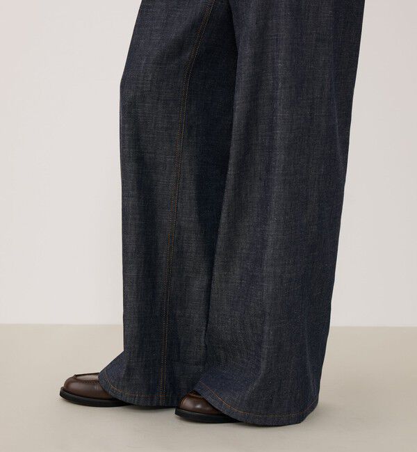 GALERIE VIE「ステイブルーデニム セミワイドパンツ」|デニム|