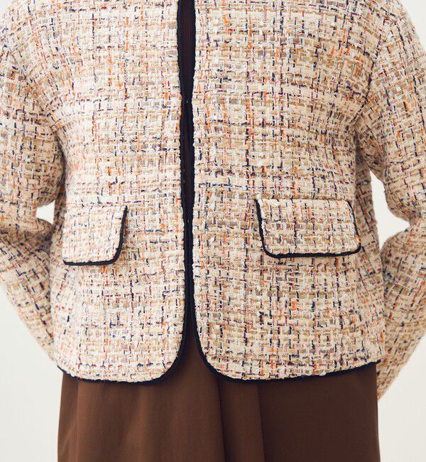 TOMORROWLAND collection「ホロウファンシーツイード ノーカラートリミングジャケット」|ノーカラージャケット|