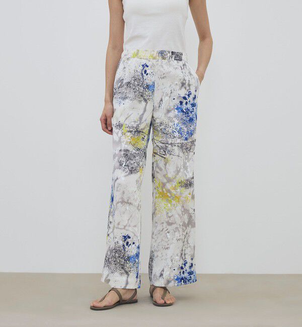 DES PRES「【WEB先行予約】 ダプルドシェードアブストラクトプリント エラスティックスリムパンツ」|その他|