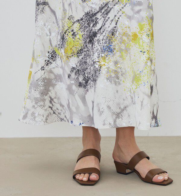 DES PRES「【WEB先行予約】ダプルドシェードアブストラクトプリント セミフレアスカート」|フレア|