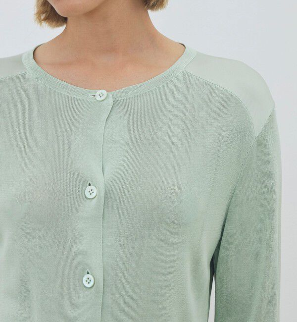 DES PRES「【WEB先行予約】 マットレーヨンシルクサテンコンビ バックドレープカーディガン」|カーディガン|