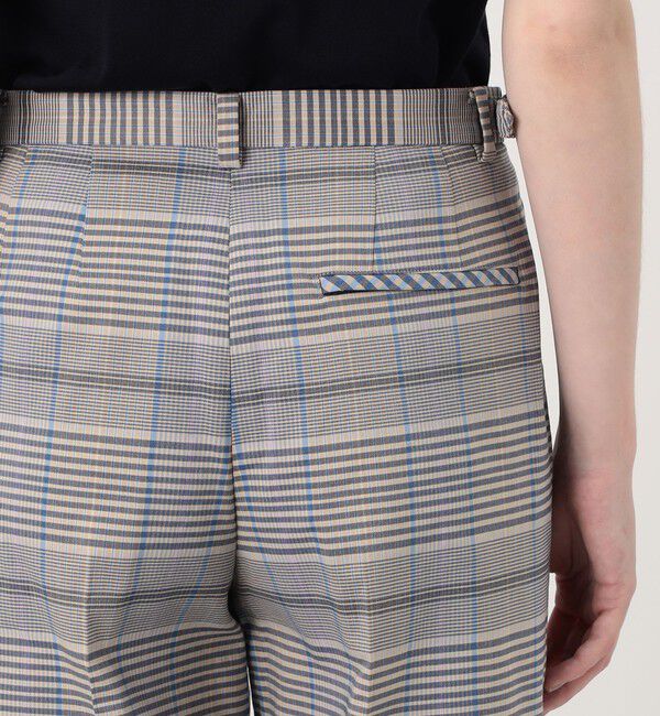 MACPHEE「トゥーサイドチェック ストレートパンツ」|スラックス|