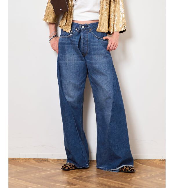  「《予約》ワイドベルボトム5ポケットパンツ：デニムパンツ」|デニム|