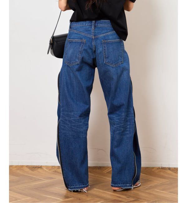  「《予約》サイドジップワイド5ポケットパンツ：デニムパンツ」|デニム|