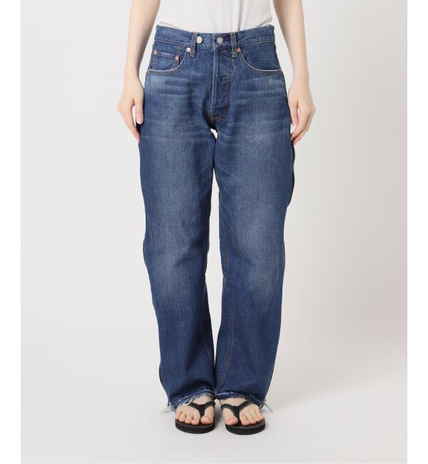  「《予約》サイドジップワイド5ポケットパンツ：デニムパンツ」|デニム|