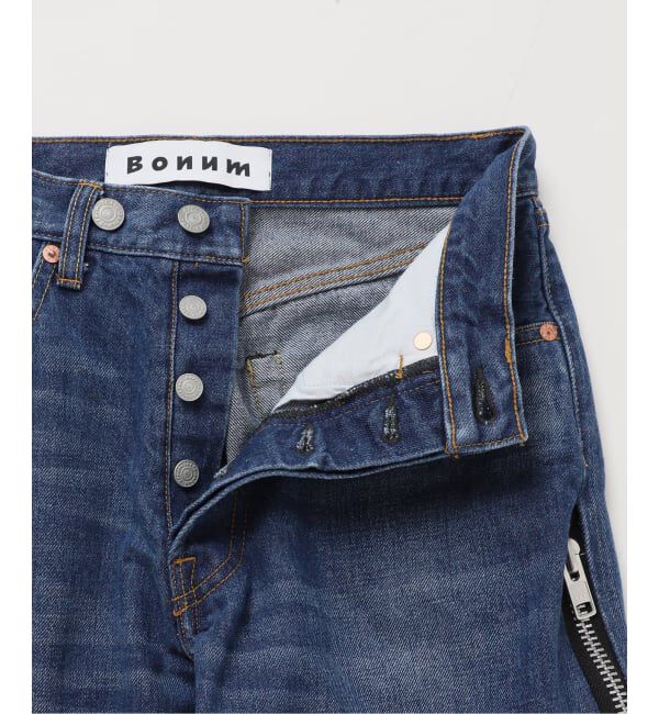  「《予約》サイドジップワイド5ポケットパンツ：デニムパンツ」|デニム|