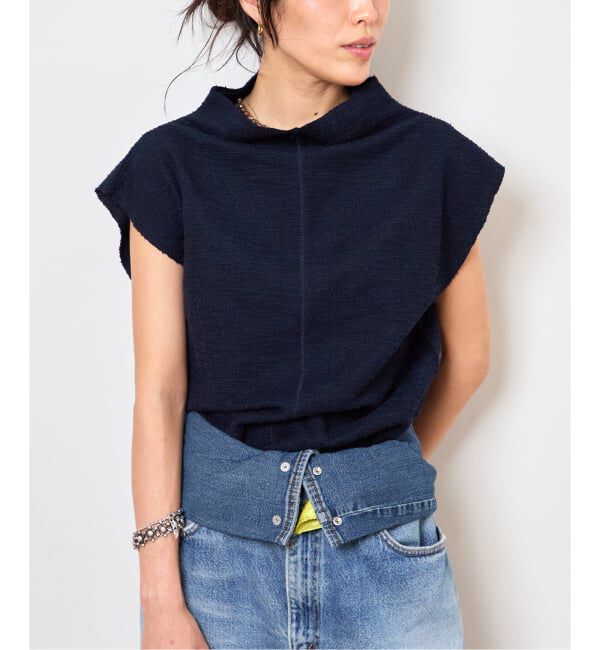  「《予約》TWEED CUT STAND NECK TOPS：カットソー」|Tシャツ・カットソー|