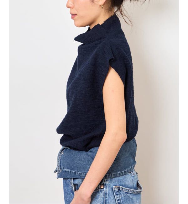  「《予約》TWEED CUT STAND NECK TOPS：カットソー」|Tシャツ・カットソー|