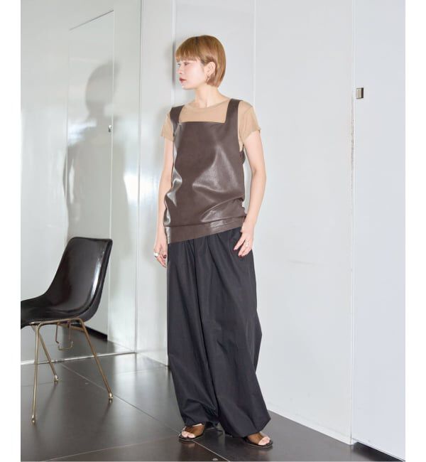  「《予約》FAUX LEATHER TOPS：ブラウス」|シャツ・ブラウス|