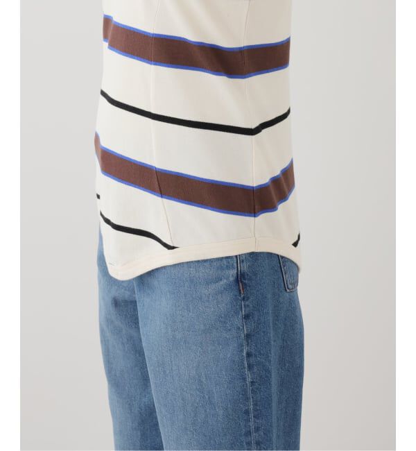  「TanC TOKYO PIQUE BORDER TANK ROMPERS TC26A-011：ボディスーツ」|タンクトップ|