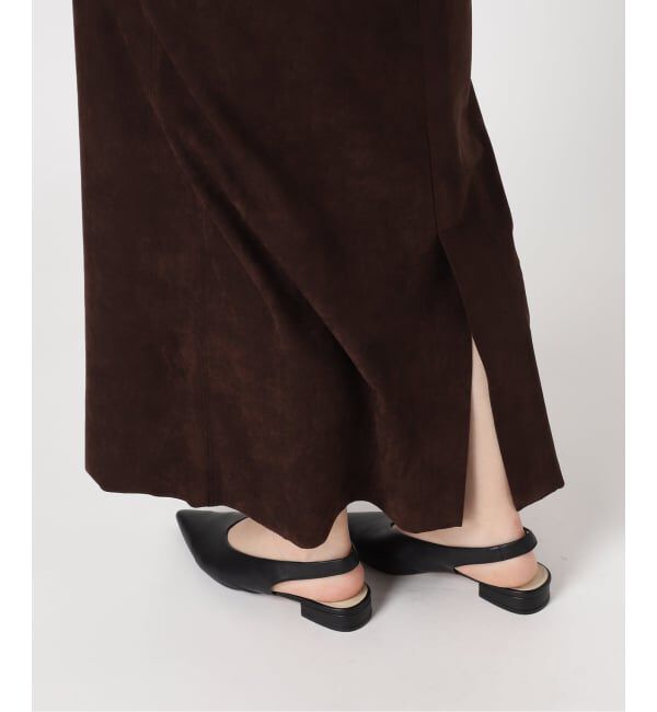  「《予約》FAUX SUEDE I-LINE DRESS：ワンピース」|ワンピース|