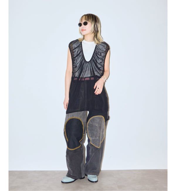  「《予約》GATHERED CHIFFON TANK：ブラウス」|シャツ・ブラウス|