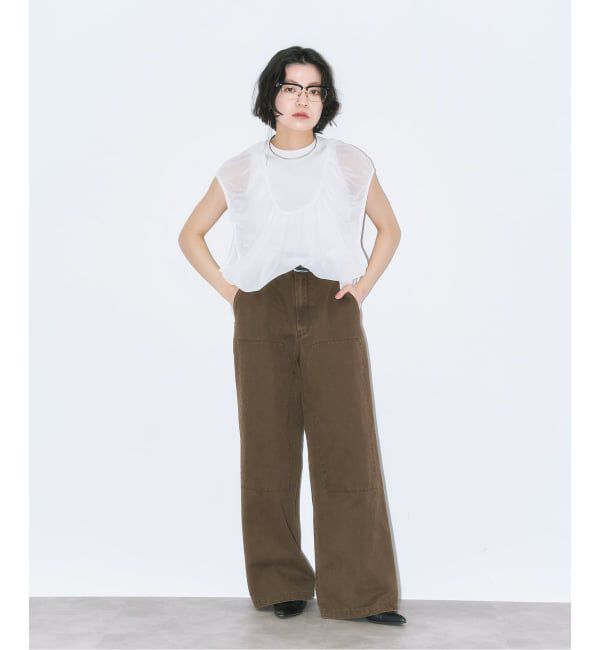  「《予約》GATHERED CHIFFON TANK：ブラウス」|シャツ・ブラウス|