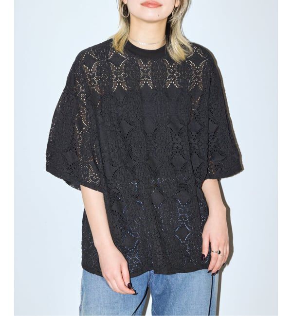  「《追加予約》LACE Tシャツ」|Tシャツ・カットソー|ブラック