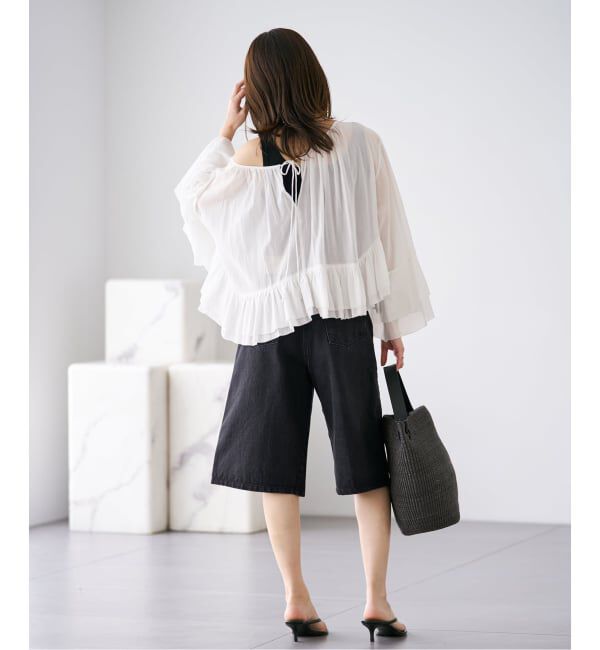 Plage「《予約》COTTON FRILLS ブラウス」|シャツ・ブラウス|