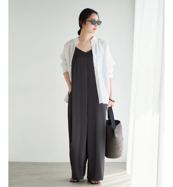 Plage「《予約》dull satin パンツドレス」|オールインワン|