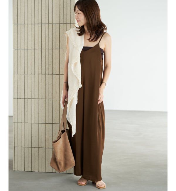 Plage「《予約》dull satin パンツドレス」|オールインワン|