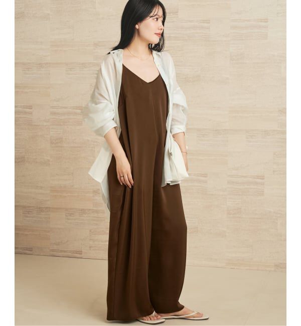 Plage「《予約》dull satin パンツドレス」|オールインワン|