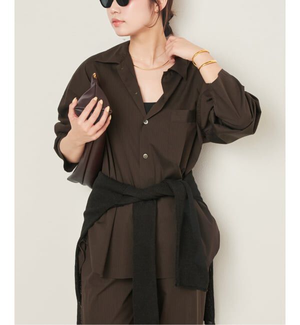 Plage「《予約》Stripe PJ シャツ」|シャツ・ブラウス|ブラウン