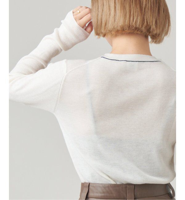 IENA LA BOUCLE「IENA LA BOUCLE 強撚ウールクルーネックプルオーバー」|ニット・セーター|ホワイト
