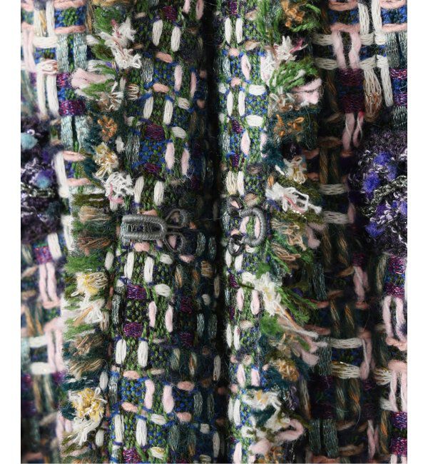 IENA LA BOUCLE「IENA LA BOUCLE LINTON ブライトツイードジャケット」|ノーカラージャケット|