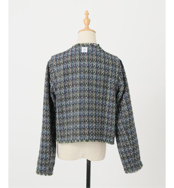 IENA LA BOUCLE「IENA LA BOUCLE LINTON ブライトツイードジャケット」|ノーカラージャケット|