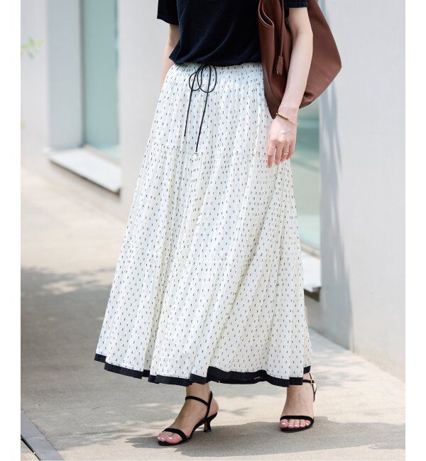 SLOBE IENA「TCドビーティアードスカート」|スカート|ホワイト