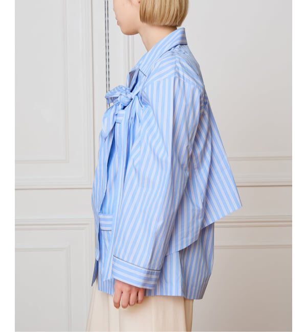 IENA LA BOUCLE「IENA LA BOUCLE コットンストライプスリーピーシャツ」|シャツ・ブラウス|