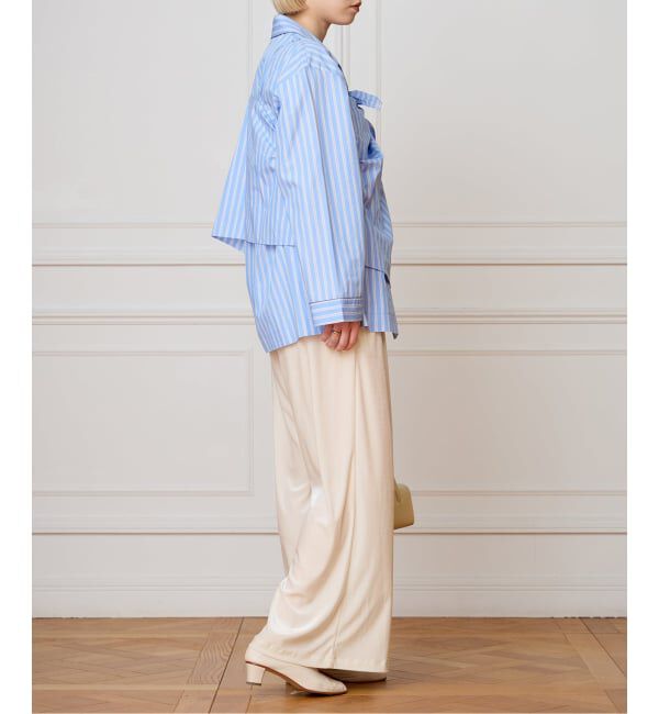 IENA LA BOUCLE「IENA LA BOUCLE コットンストライプスリーピーシャツ」|シャツ・ブラウス|