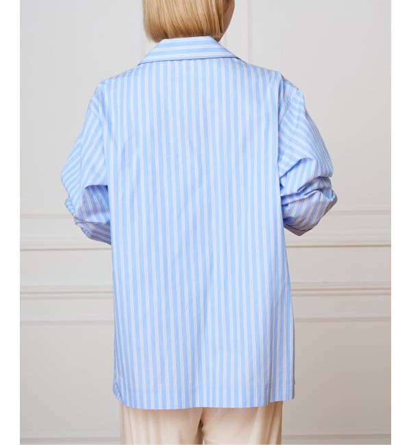 IENA LA BOUCLE「IENA LA BOUCLE コットンストライプスリーピーシャツ」|シャツ・ブラウス|