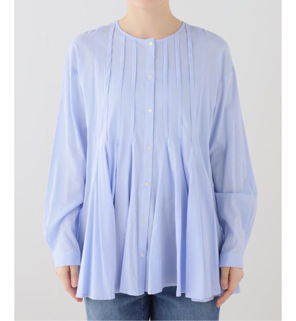 SLOBE IENA「タックフレアーブラウス」|シャツ・ブラウス|ブルー A