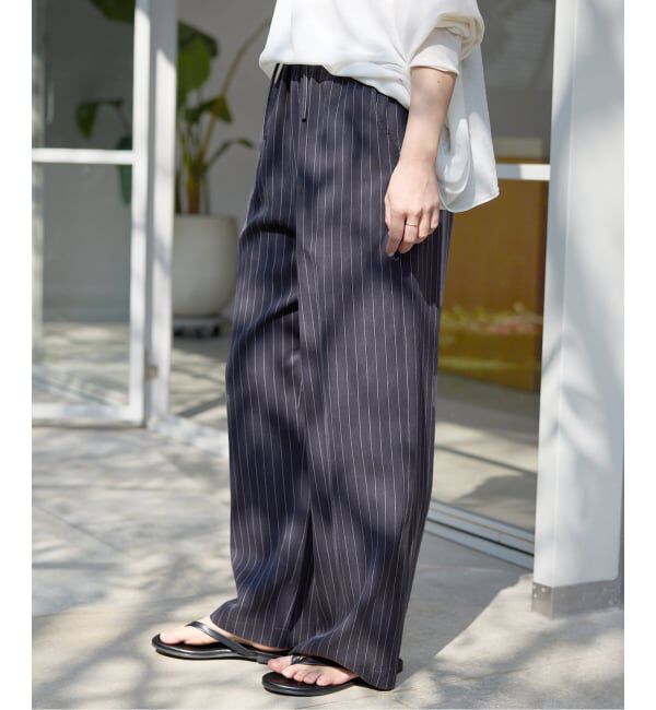 SLOBE IENA「《3サイズ展開/追加予約》フィブリルストライプリラックスパンツ」|その他|