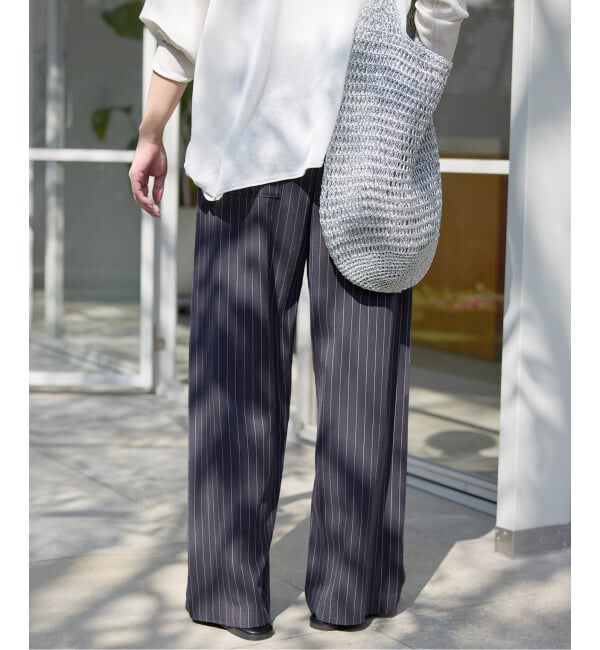 SLOBE IENA「《3サイズ展開/追加予約》フィブリルストライプリラックスパンツ」|その他|