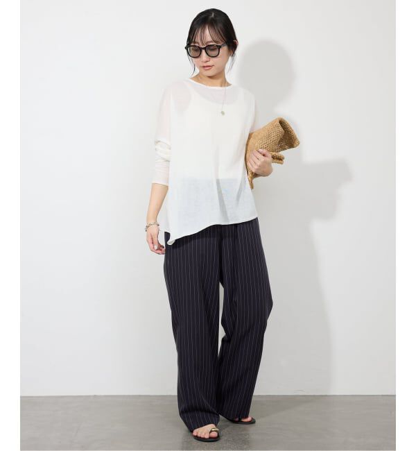 SLOBE IENA「《3サイズ展開/追加予約》フィブリルストライプリラックスパンツ」|その他|