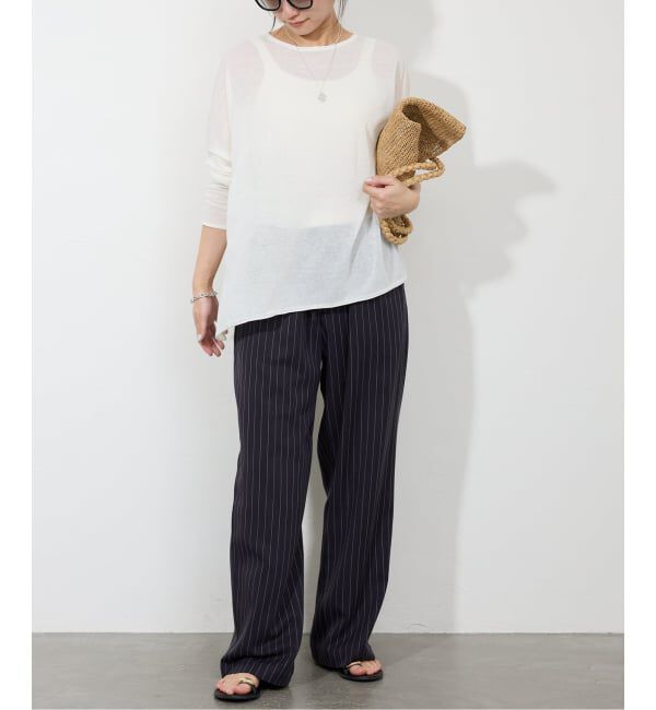 SLOBE IENA「《3サイズ展開/追加予約》フィブリルストライプリラックスパンツ」|その他|