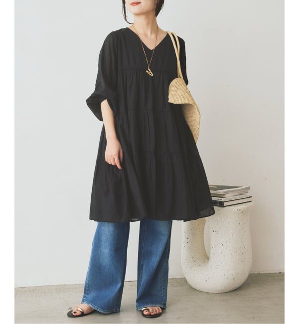 SLOBE IENA「《予約》コットンボイルティアードワンピース」|ワンピース|