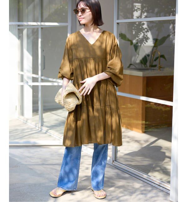 SLOBE IENA「《予約》コットンボイルティアードワンピース」|ワンピース|