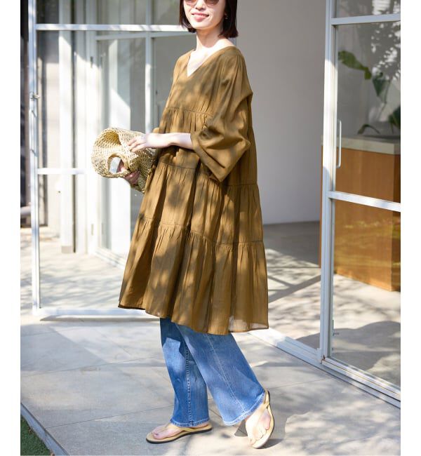 SLOBE IENA「《予約》コットンボイルティアードワンピース」|ワンピース|