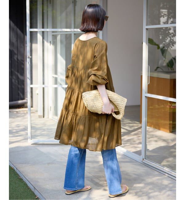 SLOBE IENA「《予約》コットンボイルティアードワンピース」|ワンピース|