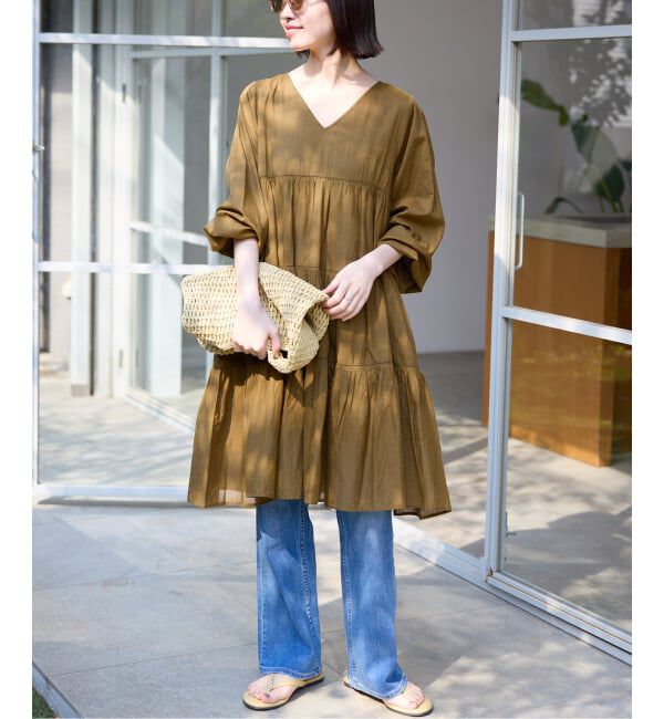 SLOBE IENA「《予約》コットンボイルティアードワンピース」|ワンピース|